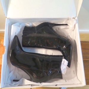 Aldo patent leather ankle boots